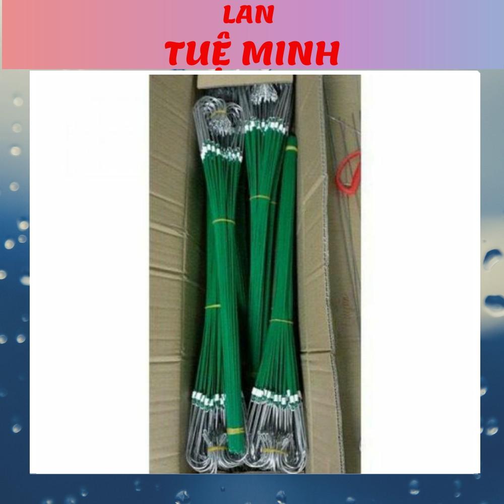 Combo 10 móc kẽm bọc nhựa chống rỉ loại đẹp dùng để treo lan dài 80cm