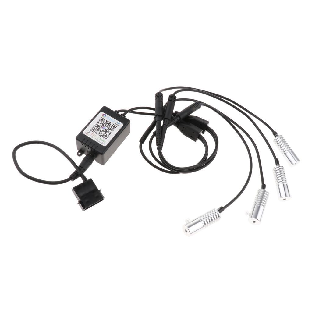1 to 4 Computer RGB LED Light Strip Splitter Hub Module for Cell Phone APP Bluetooth Control DC2.1 Connector & 4Pin Power Supply 12V
