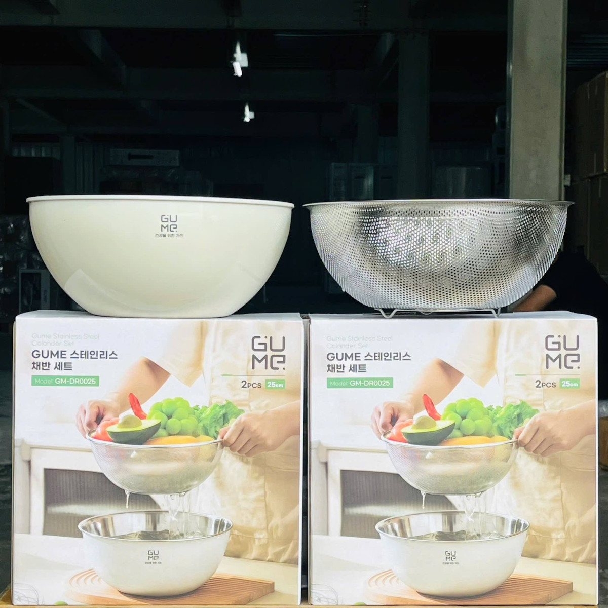 Bộ rổ chậu Inox 304 Hàn Quốc GM-DR0025 size 25cm