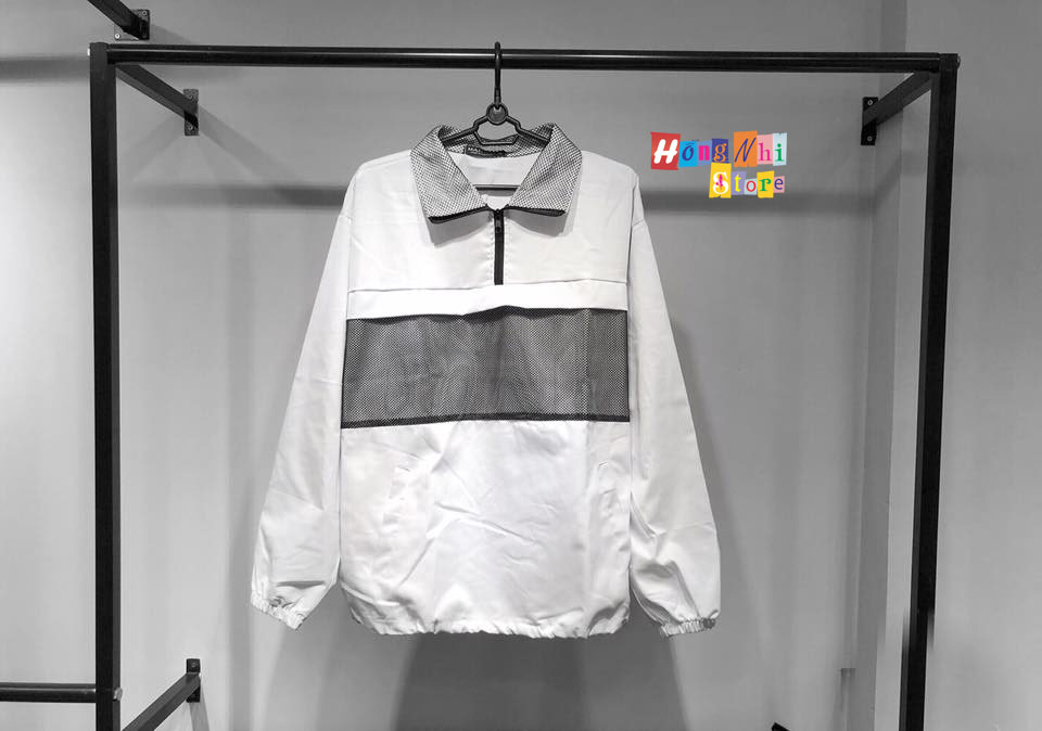 Áo Khoác Jacket Kaki Phối Lưới Màu Trắng - Jacket Kaki Unisex White - MM