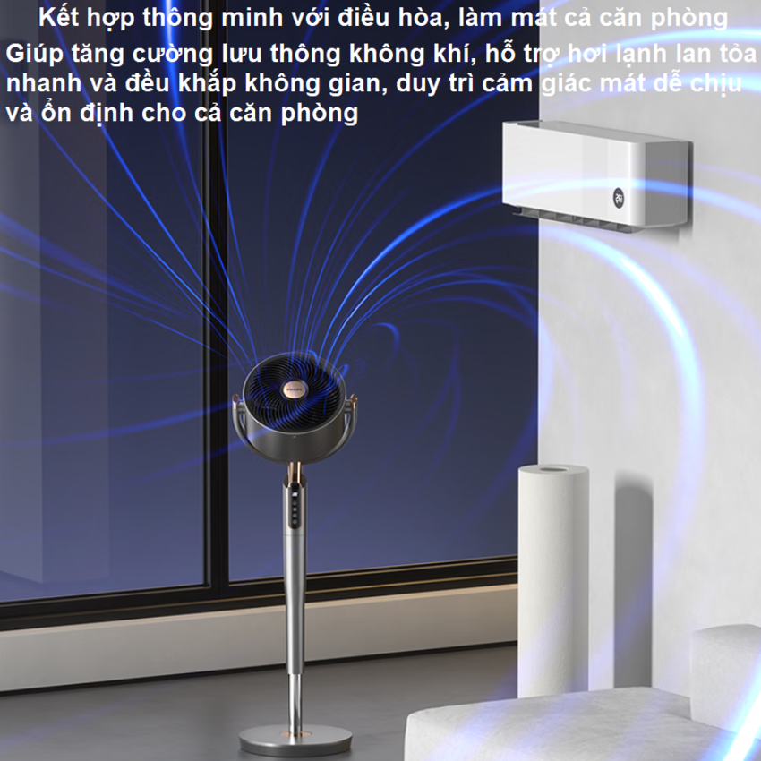 Quạt tuần hoàn 3D kiêm lọc không khí động cơ biến tần cao cấp thương hiệu Hà Lan Philips ACR4242CFD Serial 4000 - Hàng chính hãng