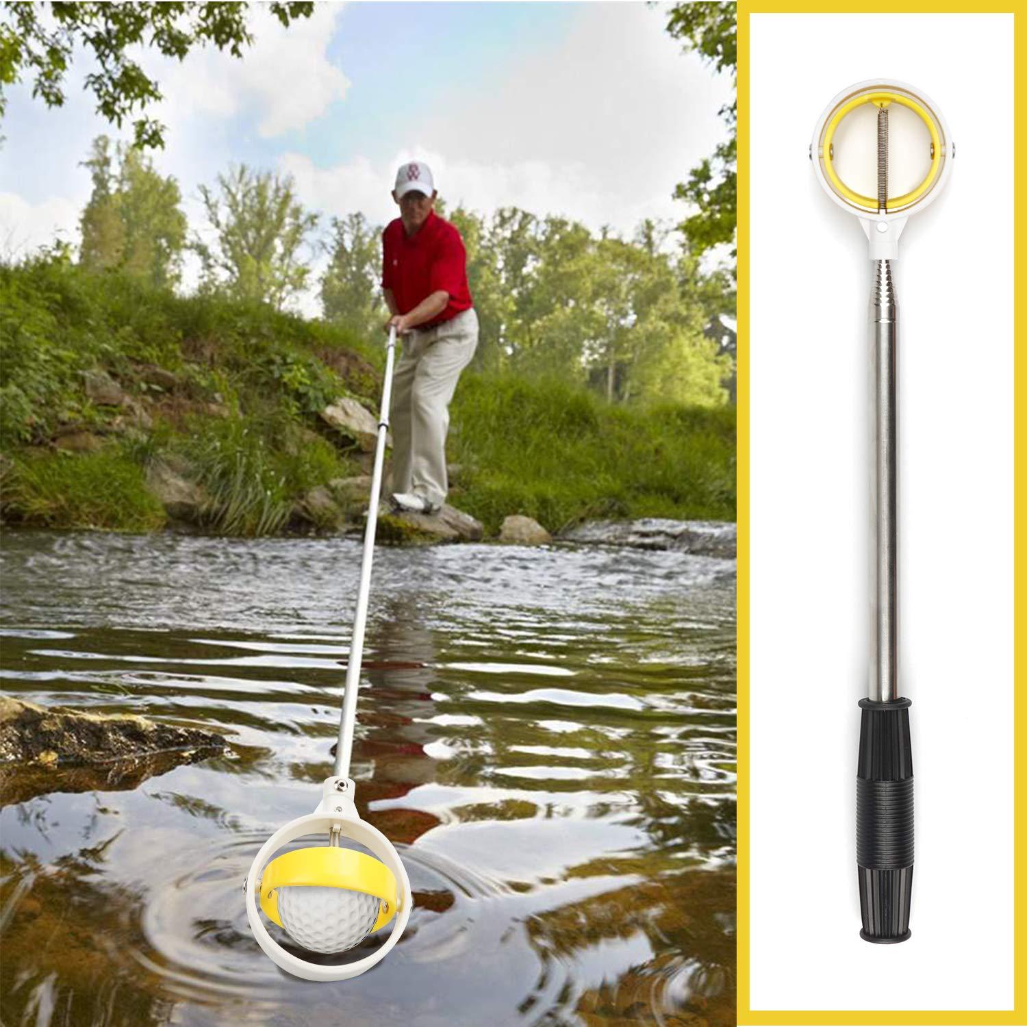 Retriever của Ball Golf Kính thiên văn bằng thép không gỉ cho nước với dụng cụ co giật bóng golf, phụ kiện golf golf cho nam 2 PC