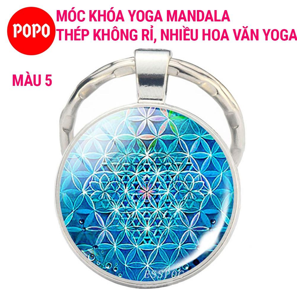 Phụ kiện YOGA Móc khóa hoa Mandala POPO YGK chất liệu thép không rỉ