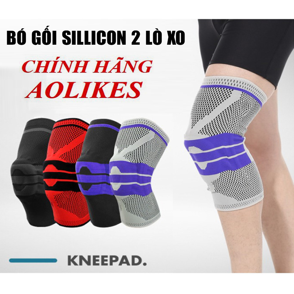 BÓ GỐI TRỢ LỰC BẢO VỆ ĐẦU GỐI TẬP GYM Chính hãng Aolikes A7721 với vòng đệm Silicon