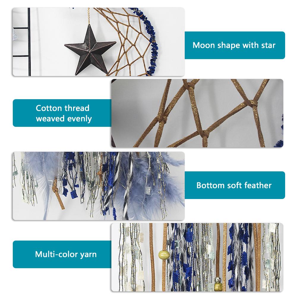 Dream Catcher handmade hình dáng ngôi sao làm từ vải dệt để trang trí trên tường