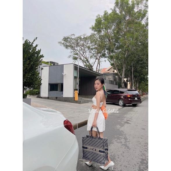 Set croptop sọt kèm áo sơmi sắc màu Wabisabi N1203