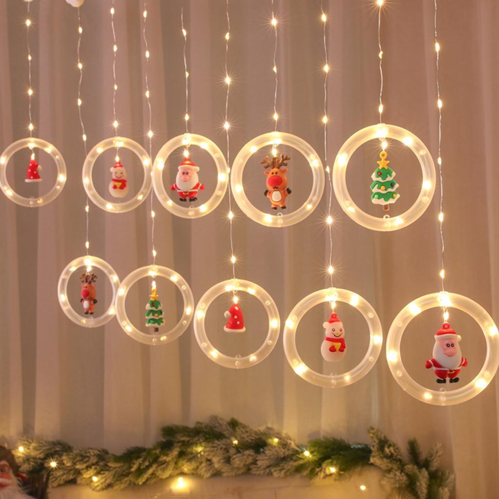 2x Christmas Curtain Lights Clear USB Powered for Bedroom Christmas Trees