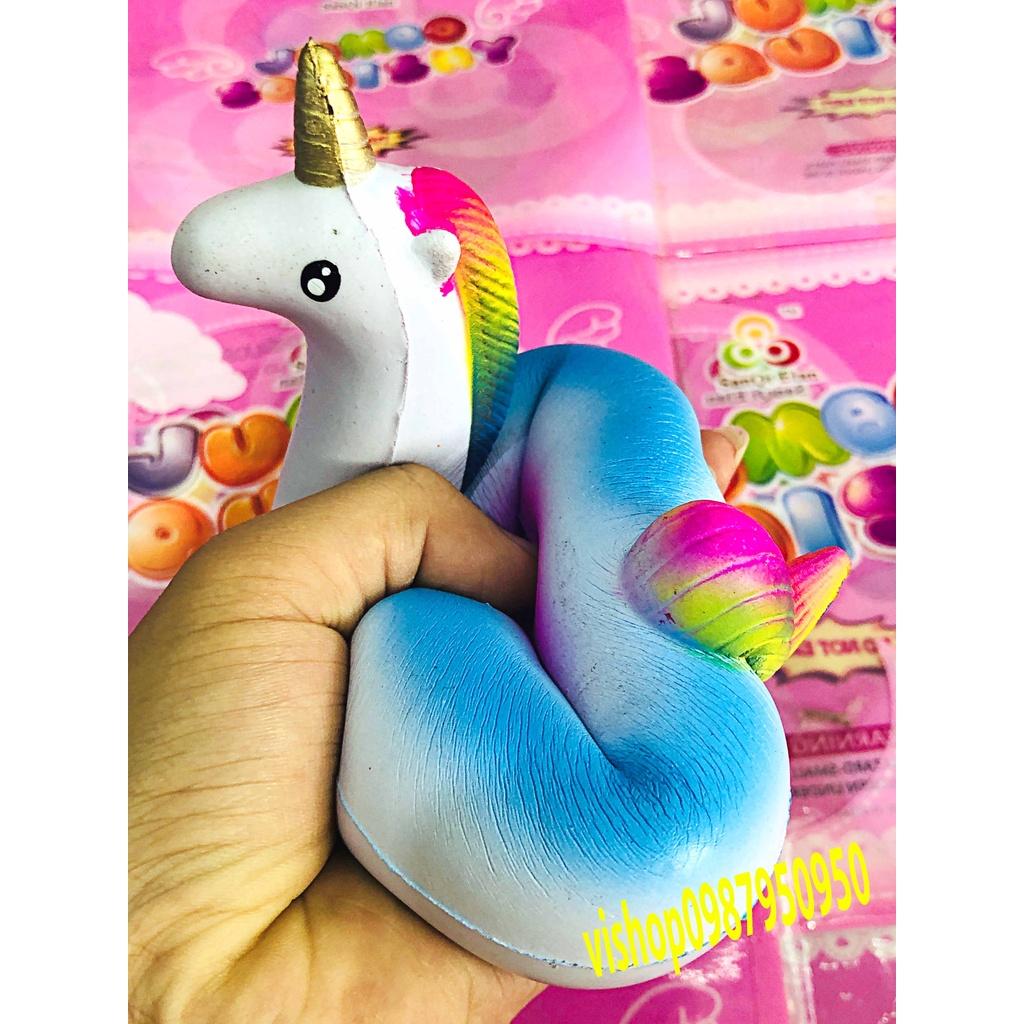 Squishy Lớn JUMBO Hình phao đi bơi ngưa 1 sừng Đồ Chơi Xốp Giảm Stress Hình mềm mịn dễ Thương đàn hồi Cho Bé