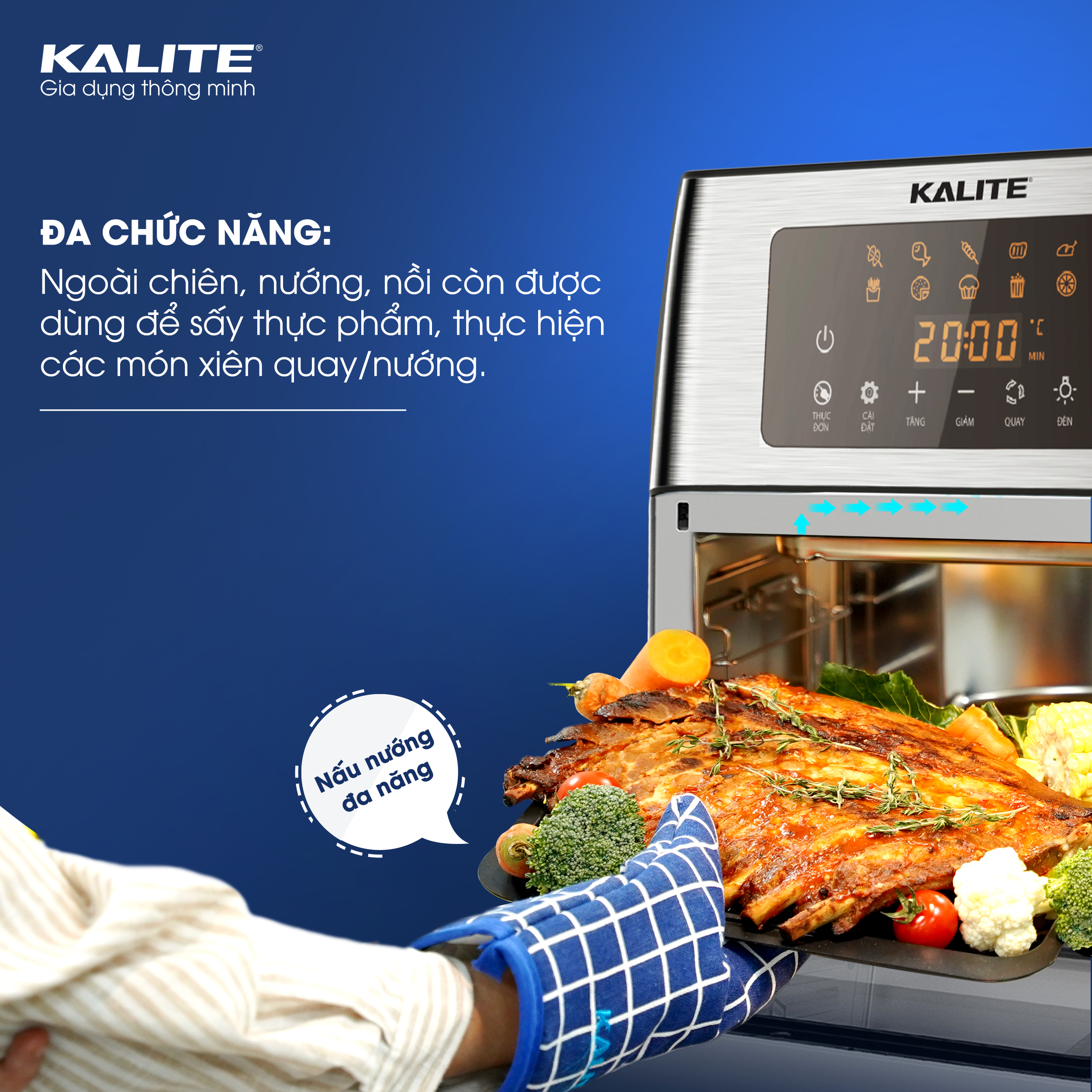 Nồi chiên không dầu Kalite KL-1500. Hàng chính hãng