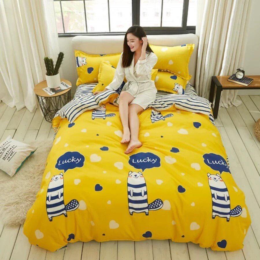 Bộ chăn ga gối cho bé trai chất liệu cotton poly mềm mịn không phai màu nhiều kích thước