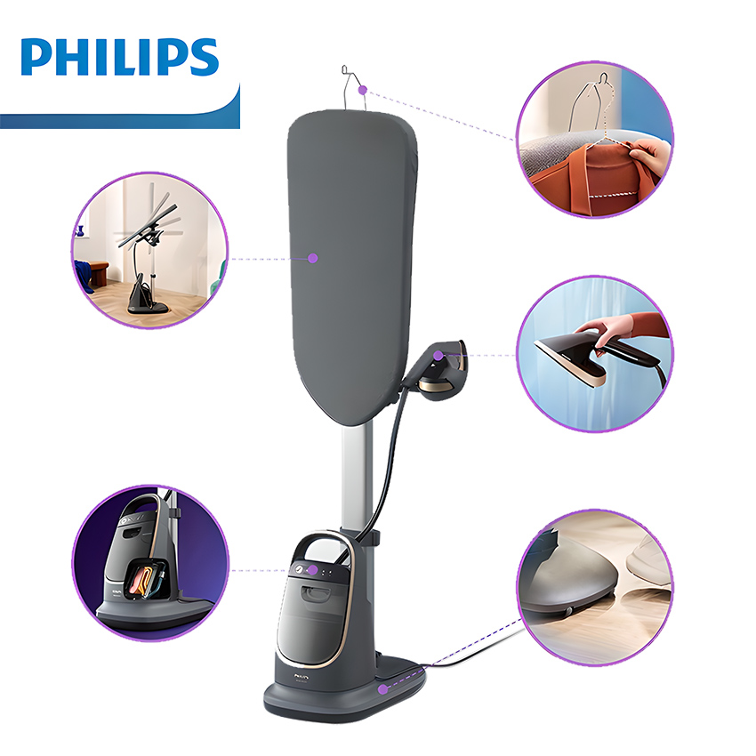 Bàn là, bàn ủi hơi nước dạng đứng đa năng chuyên nghiệp. Thương hiệu Hà Lan cao cấp Philips - AIS8540, Serial 8500 - HÀNG CHÍNH HÃNG