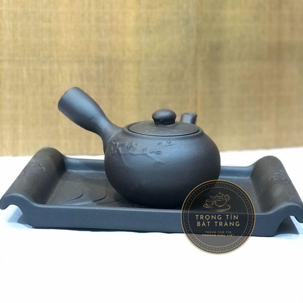 Ấm Trà Đạo Gốm Tử Sa Bát Tràng Đắp Nổi Hoa Mai Dáng Đường Vũ Dung Tích 300ml ATSML 016
