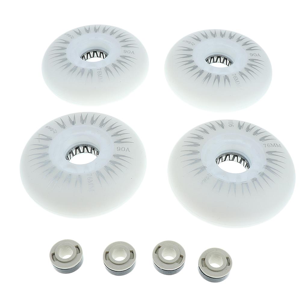 4 Pieces LED Lights Flashing Inline Roller Skate Replacement Wheels 3 Sizes