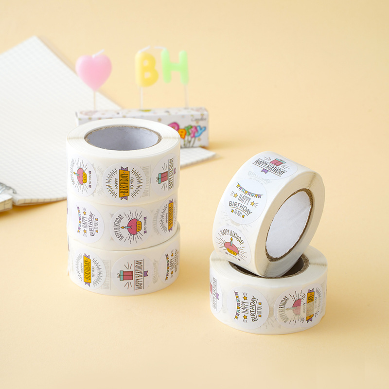 Cuộn 500 Sticker 2.5CM Thank you dán niêm phong túi giấy Classy , hộp bánh handmade, tem dán thiệp, hộp quà tặng Q686