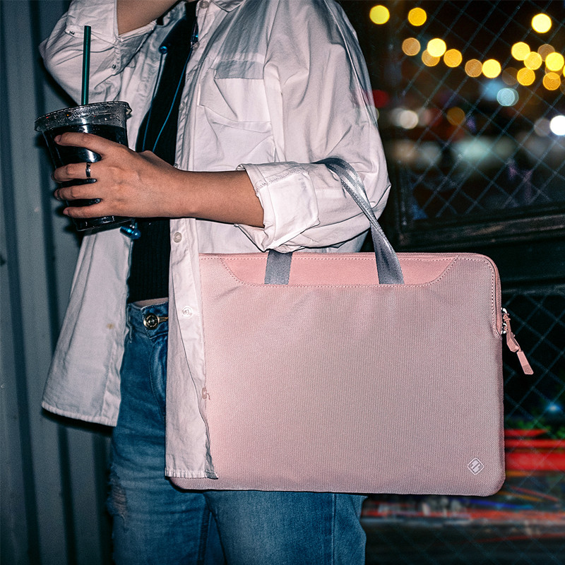 Túi Xách Chống Sốc Tomtoc Slim HandBag cho Macbook Pro/Air 13'' hồng