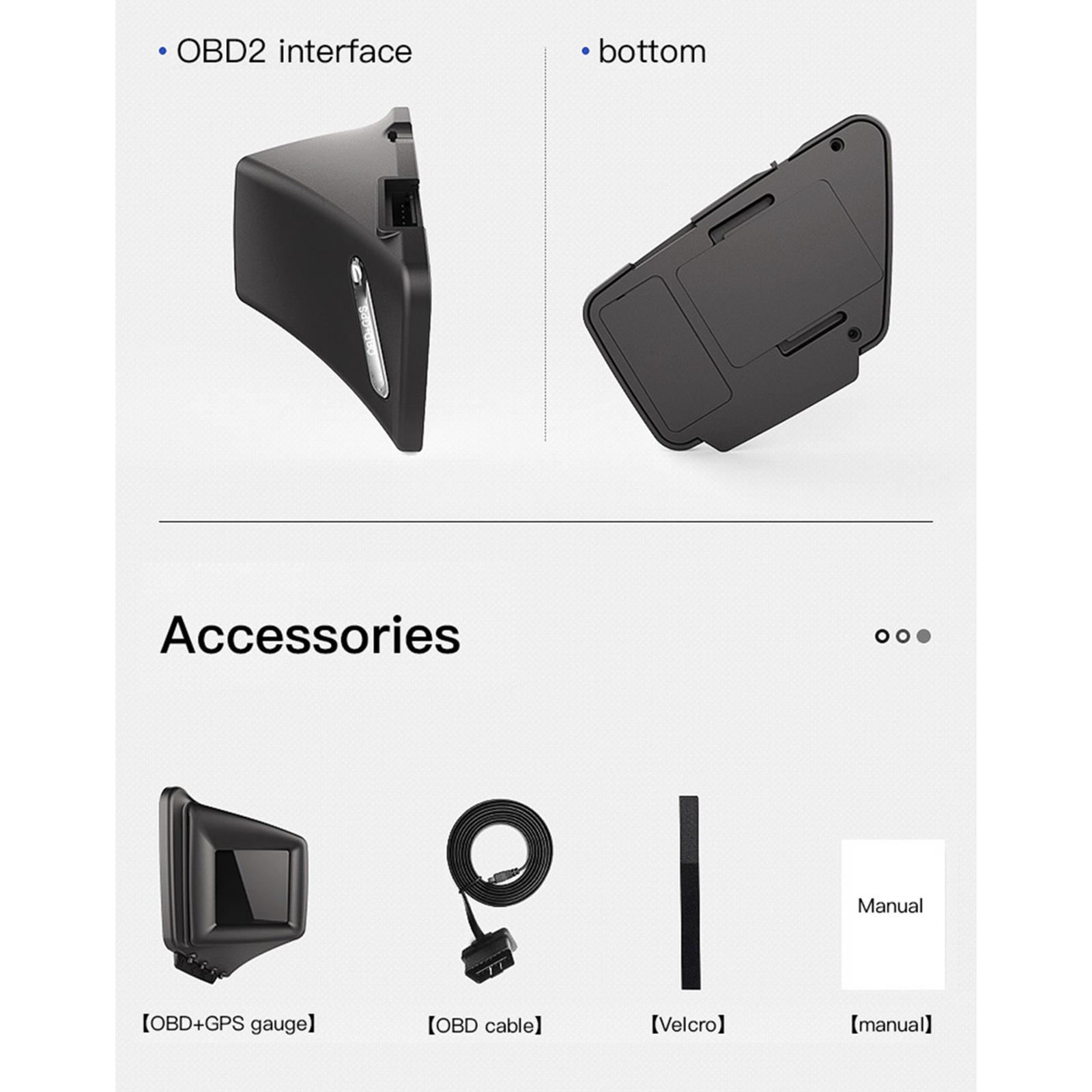 Vehicle Car Head Up Display GPS OBD2 Driving Computer LCD Screen Plug & Play