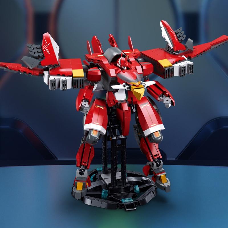 Đồ chơi Lắp ráp Mecha Phượng Hoàng lửa, Sluban B1139 Hurricane, Xếp hình thông minh, Mô hình robot
