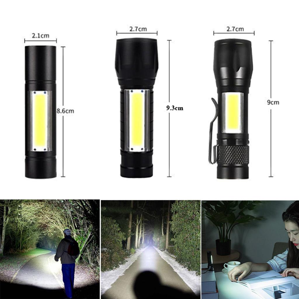 Rechargeable COB LED Slim Work Light Bright Flashlight Camping Outdoor Mini Lamp