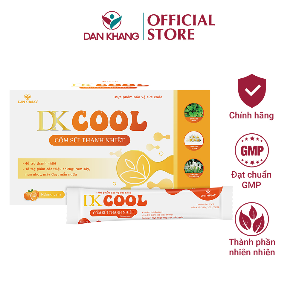 Cốm Sủi Thanh Nhiệt DKCOOL Hỗ Trợ Thanh Nhiệt - Hộp 10 gói x 7g