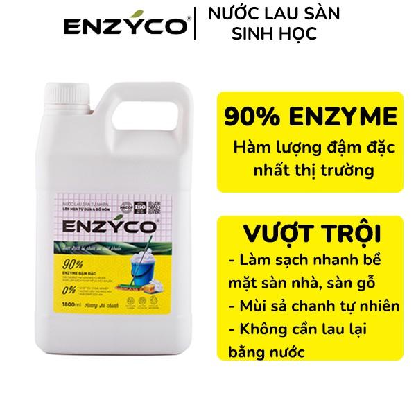 Combo 2 Chai Nước Lau Sàn Sinh Học ENZYCO Lên Men Từ Dứa Và Bồ Hòn Hương Sả Chanh 1.8L 바닥청소용 세제 Floor cleaner