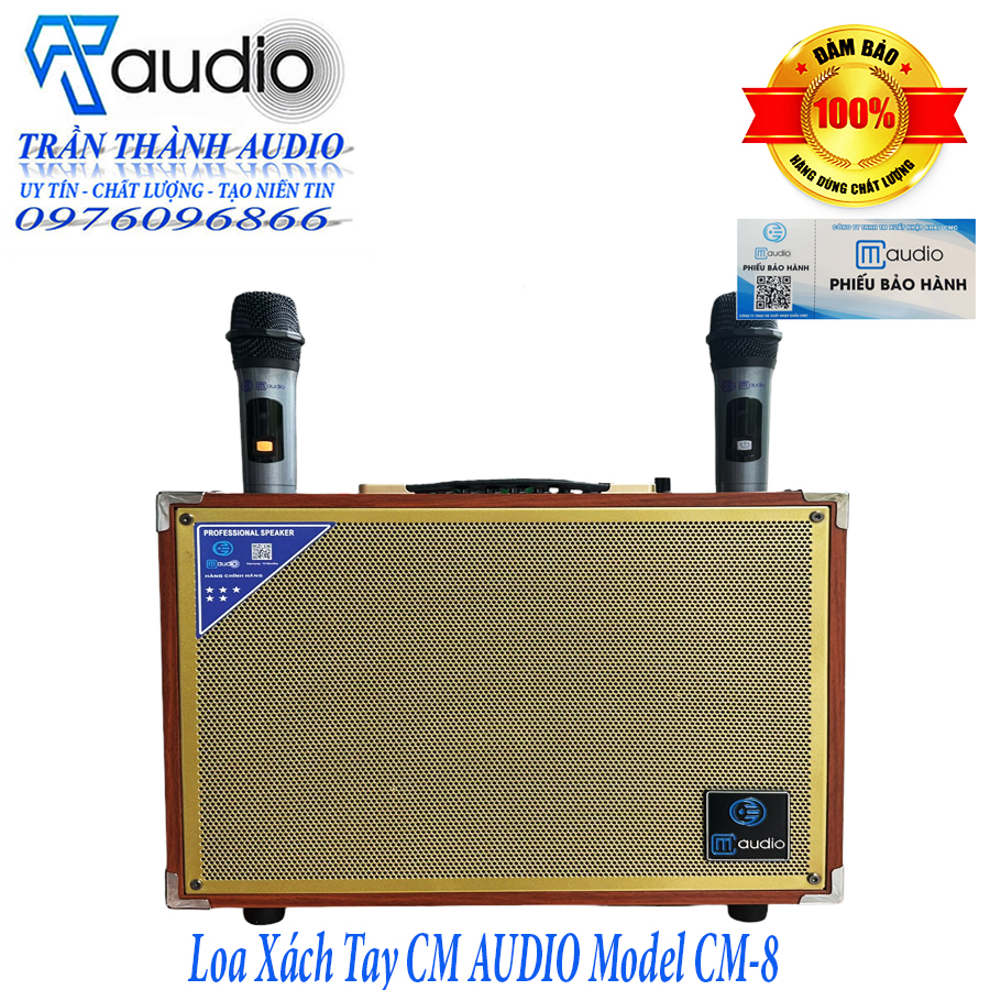 Loa Xách Tay CM AUDIO Model CM-8 bass 20 8 nút điều chỉnh Vỏ gỗ sơn bóng mặt lưới kim loại hàng chính hãng nhập khẩu mẫu mới nhất 2023 bảo hành 12 tháng