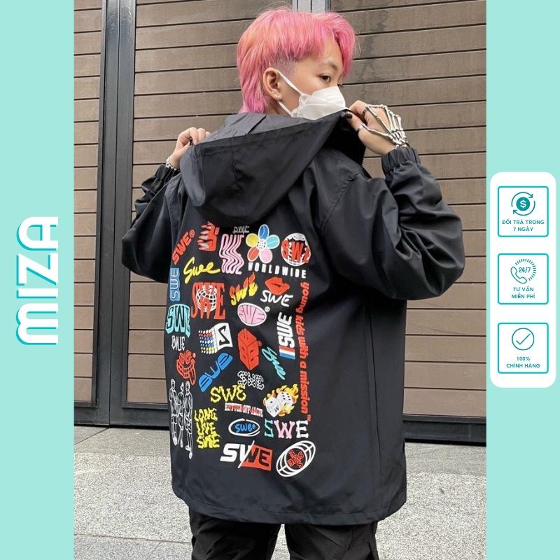 Áo bomber nam nữ unisex khoác gió jacket dù 2 lớp cúc bấm form rộng local brand ulzzang phong cách hàn quốc đep SWE