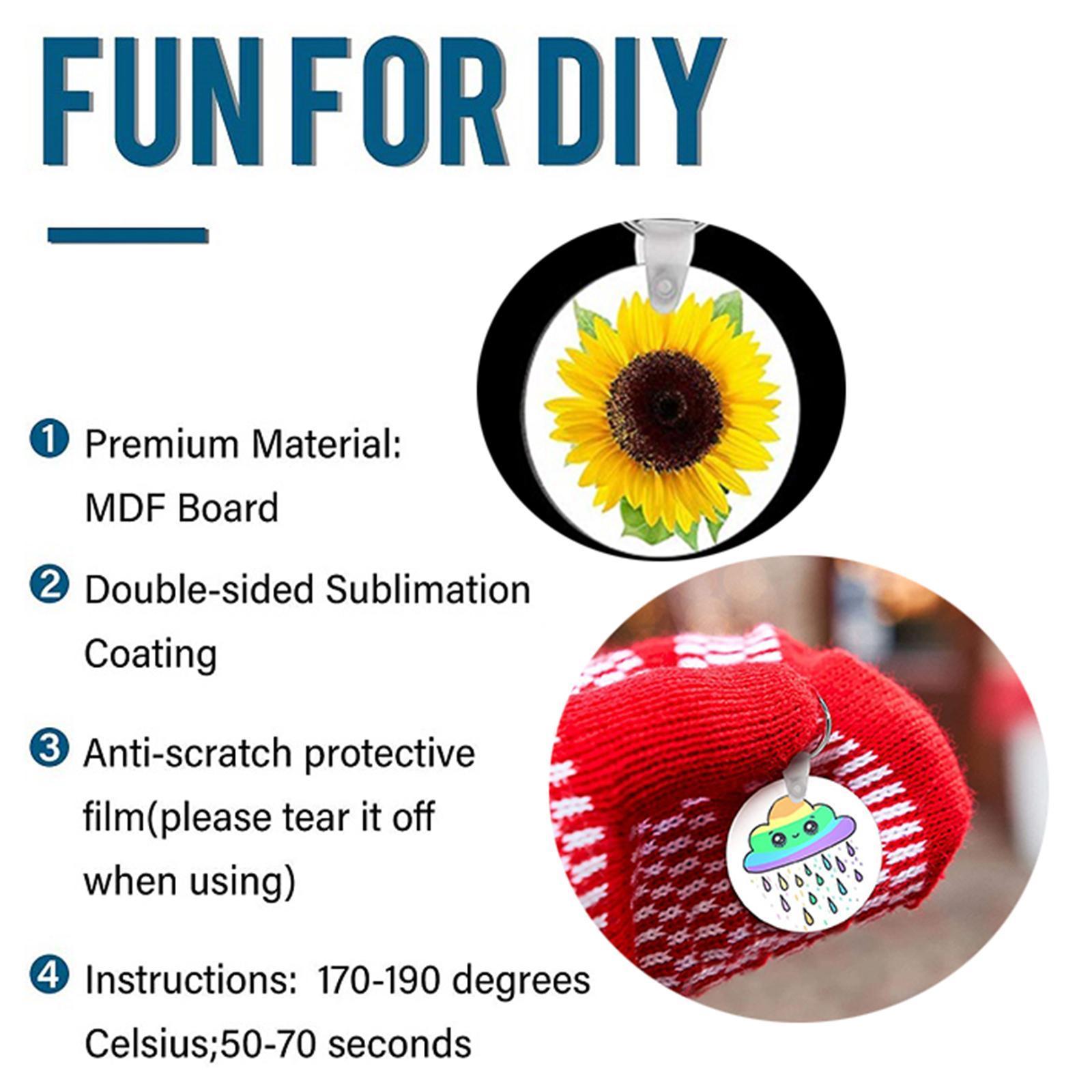 DIY Blank Keychain with Key Rings Sublimation Heat Transfer Keychains 30 Pcs