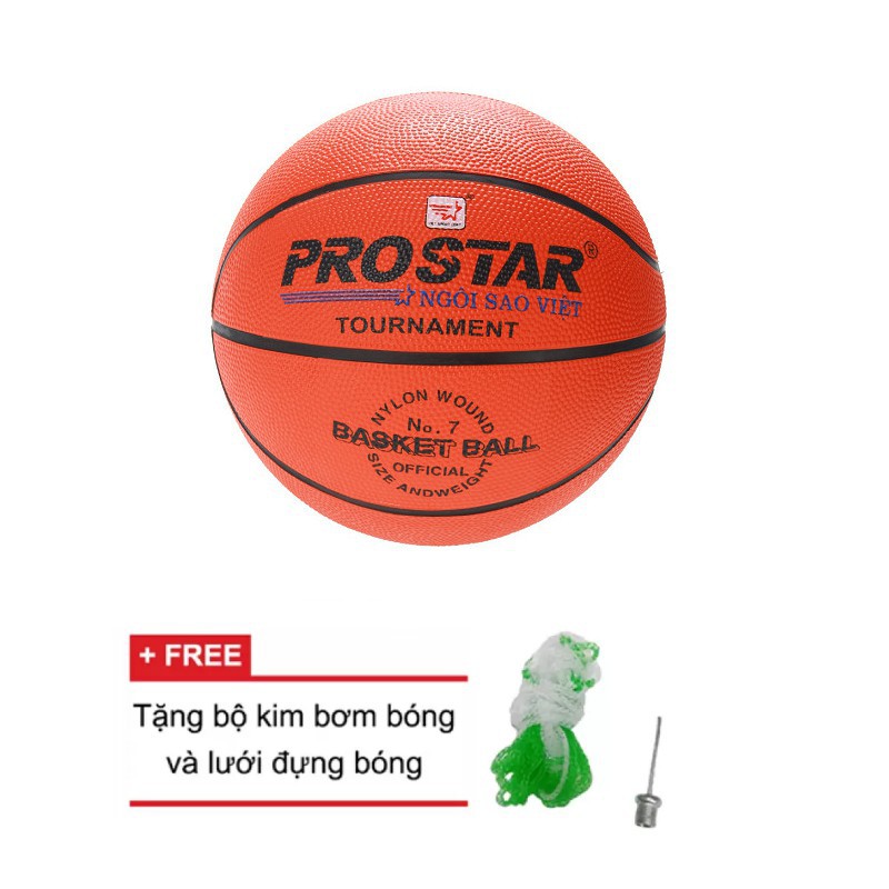 Banh Bóng Rổ Size 7 Tặng Kèm Bơm Tay + Kim Bơm + Túi Lưới Quả Số 7 Da Cao Su Chơi Ngoài Trời Outdoor