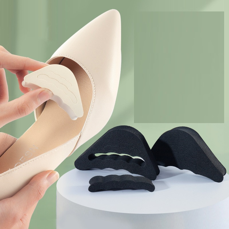 2 Miếng Lót Mũi Giày Cao Su Non Đệm Êm Ngón Chân, Giúp Giảm Size Cho Giày Bị Rộng, Chật - Chống Tuột Gót Giày