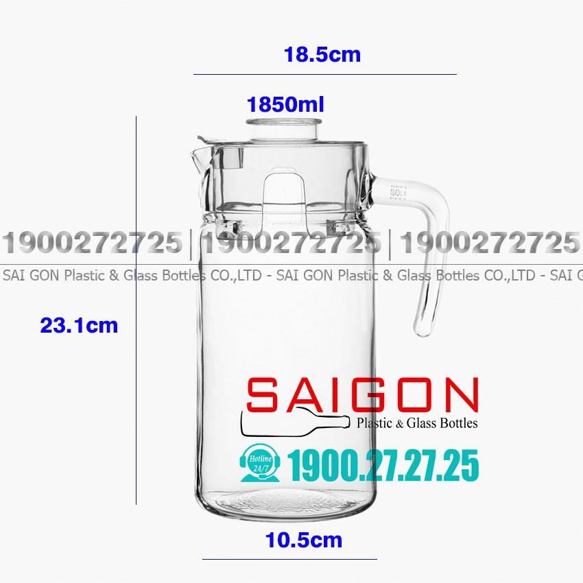 Bình Thủy Tinh xoáy 1800ml