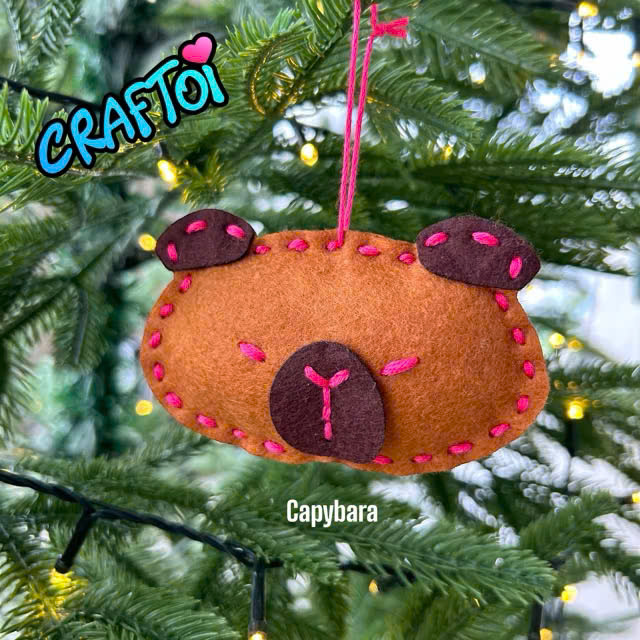KIM NHỰA Bộ Thủ Công Trẻ Tự Làm Bông 5+  Chuột lang nước Capybara DIY Craftoi Felt Sewing toy plastic needle