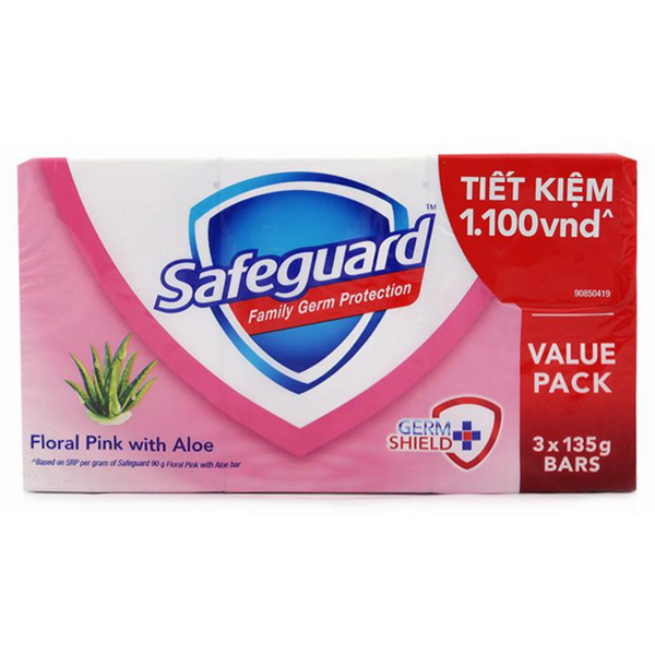 Xà Bông Cục Safeguard - Hương Hoa Thơm Ngát (3 x 135g)