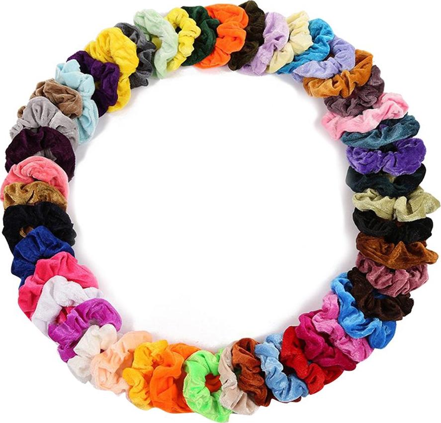 Bộ 46 Nữ Nhung Scrunchies Các Loại Cao Su Tóc Thun Co Giãn