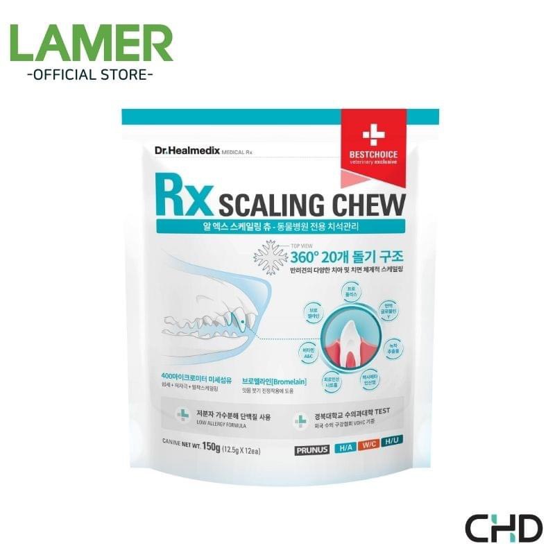 Bánh gặm tốt cho răng Dr.Healmedix Rx Scaling Chew (12,5g x 12 gói ) - thanh nhai phòng bệnh răng miệng,loại bỏ mảng bám