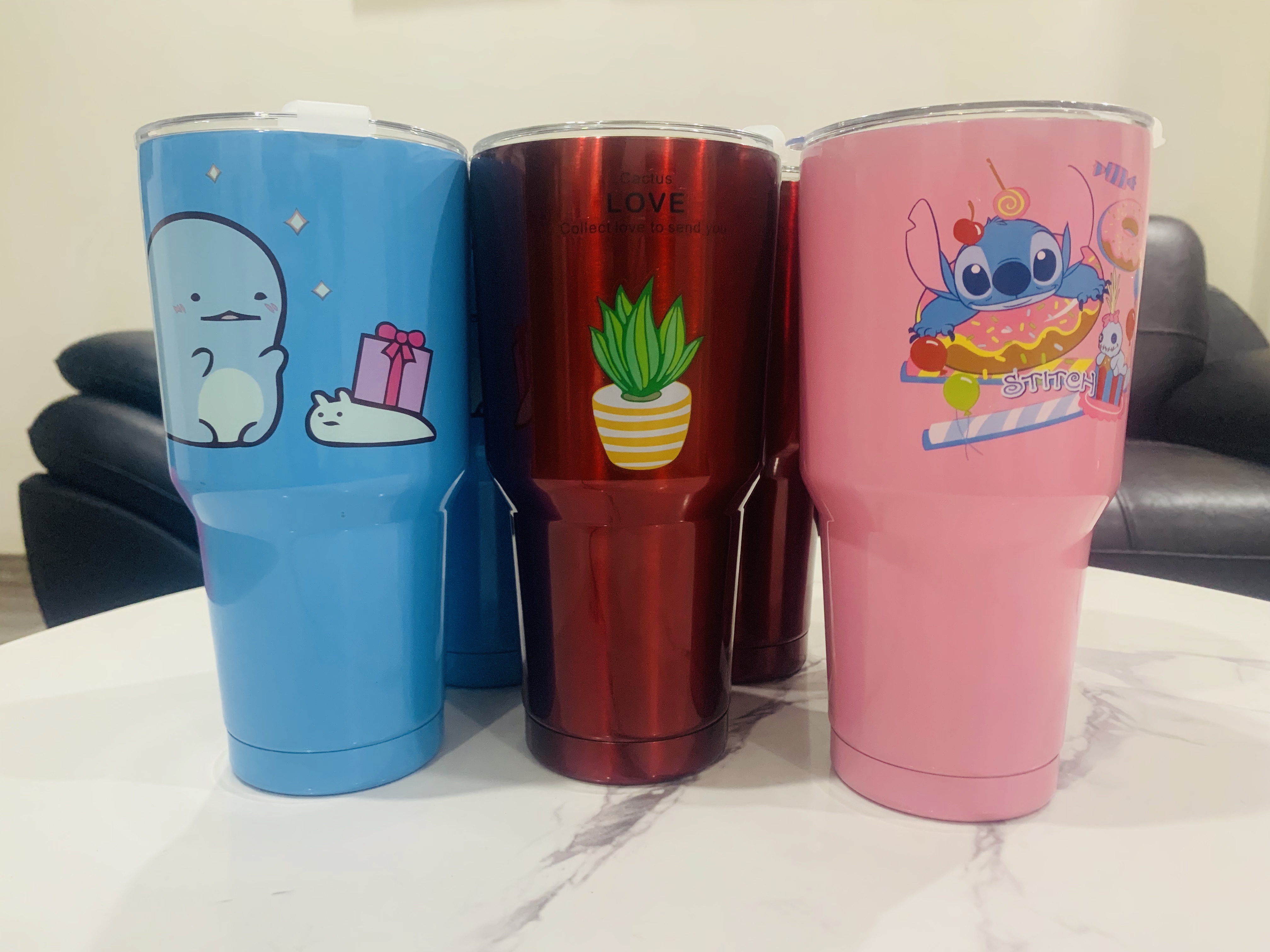 Cốc giữ nhiệt Thái Lan 900ml kèm 2 ống hút, túi đựng và cọ rửa cao cấp