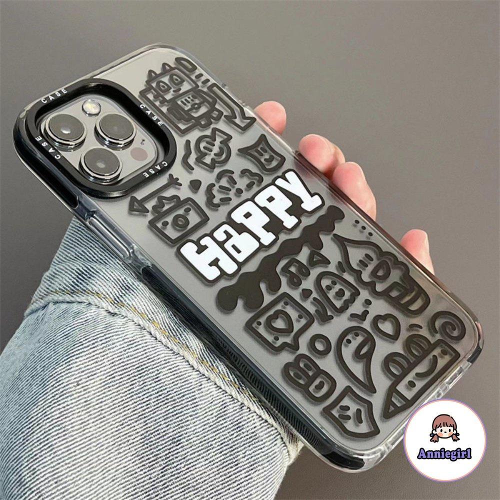 Ốp Điện Thoại TPU Mềm Màu Đen Bóng In Họa Tiết Graffiti Cho IPhone 11 14 Pro Max Ip 13 12 11 Pro Max 14 Pro Max