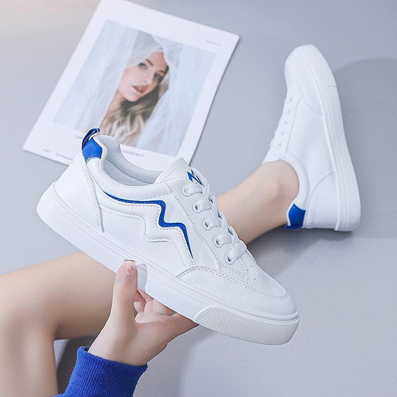 Giày thể thao nữ sneaker màu trắng cá tính năng động, dễ phối đồ AG0155