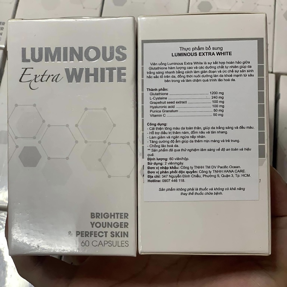 Viên uống trắng da, chống lão hóa và giảm nám Luminous Extra White 60 viên
