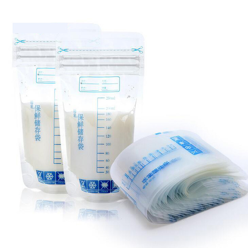 30Pcs 250Ml Bé Rõ Ràng Lưu Trữ Sữa Mẹ Túi Ăn Tủ Đông Container Ăn Rắn Ăn Bé Thực Phẩm Lưu Trữ