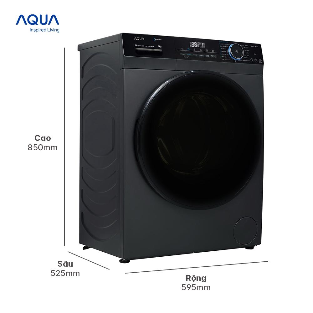 Máy giặt cửa trước Aqua 9kg AQD-D903G.BK - Hàng chính hãng - Giao hàng Toàn Quốc