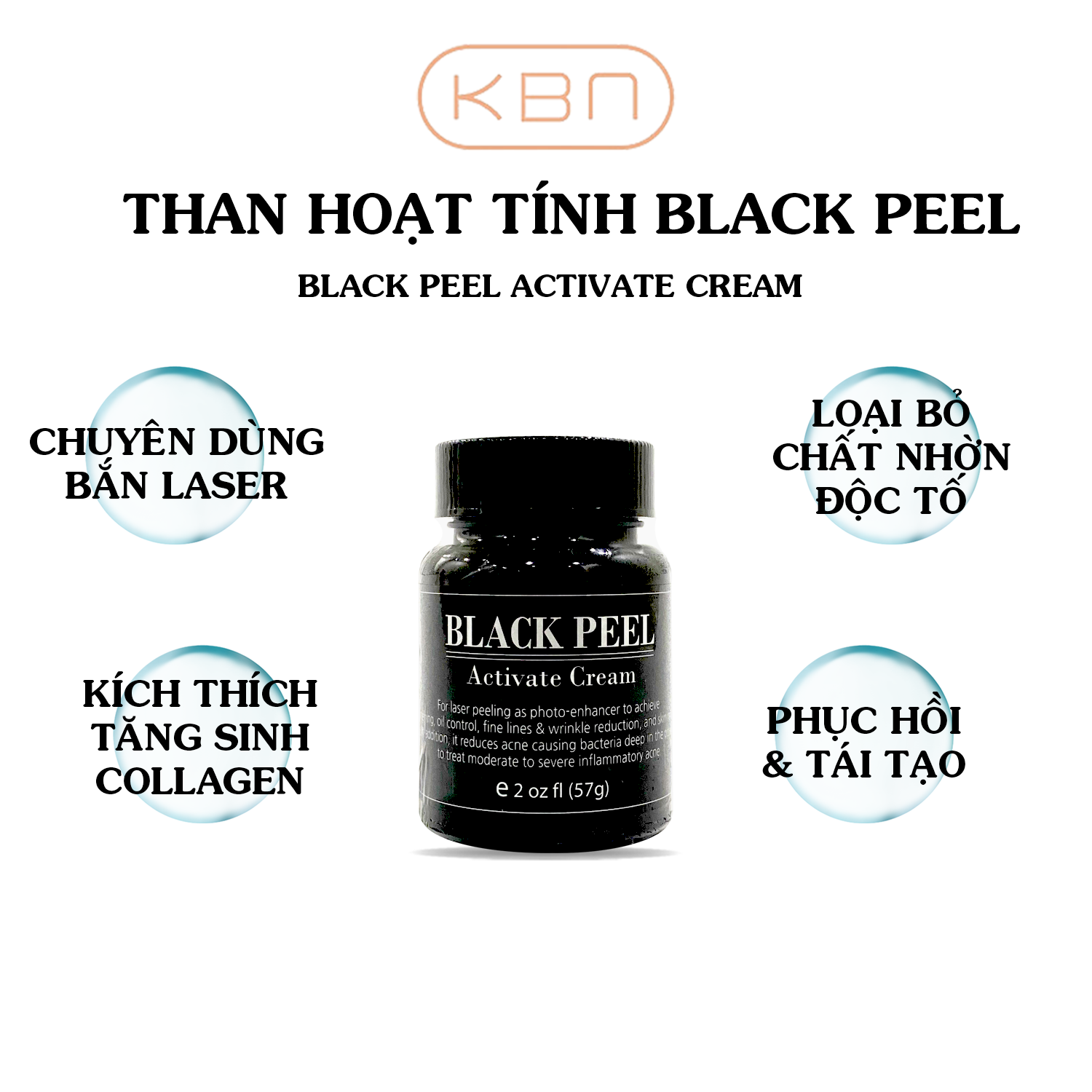 Than Hoạt Tính Cacbon - Than Laser Carbon Black Peel Hàn Quốc 57g - Trẻ Hóa, Mờ Nám, Tàn Nhan, Sáng Da (Hàng Chính Hãng)