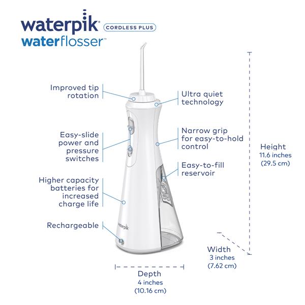 Tăm nước không dây Waterpik Cordless Plus Water Flosser WP-450