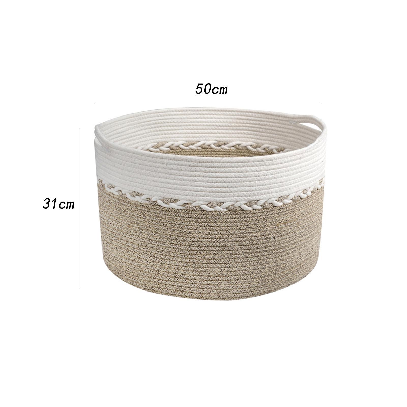 Bathroom Woven Laundry Basket Baby Toy Hamper Foldable Multipurpose Desktop Organizer Basket for Pillows Bed Sheets Shoes