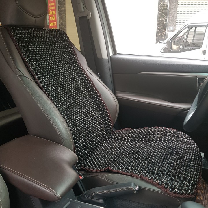 Đệm hạt gỗ tựa lưng massage lót ghế ô tô 100% gỗ Mun tự nhiên, đan kết diềm mép cao cấp - Kích thước sản phẩm: : 1,48 X 0,48 - Trọng lượng: 2Kg