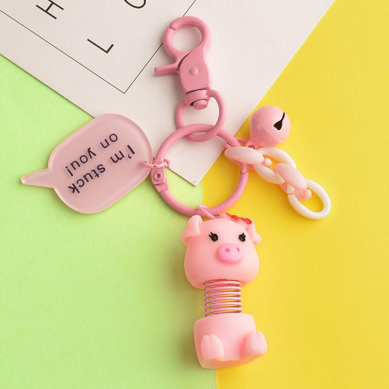 Móc Khóa Chuông Hoạt Hình Lò Xo Giá Rẻ Móc Khóa Hình Thú Dễ Thương