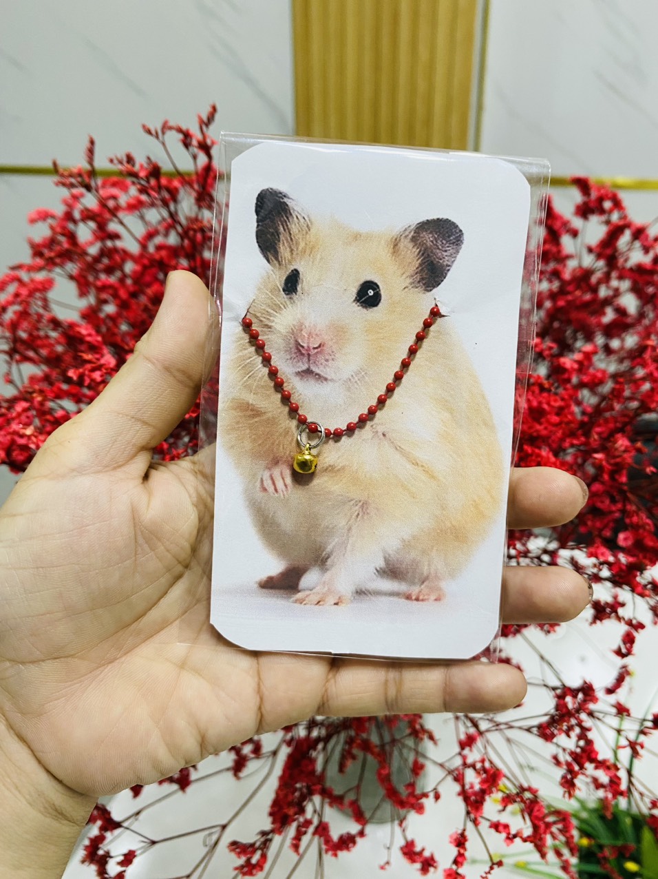Vòng cổ có chuông dành cho hamster, sóc baby nhỏ có điều chỉnh kích thước