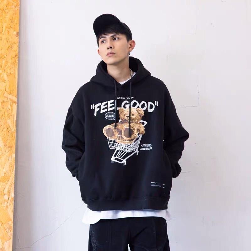 Áo khoác chui đầu hoodie nỉ ngoại tay phồng unisex ulzzang nam nữ AN538