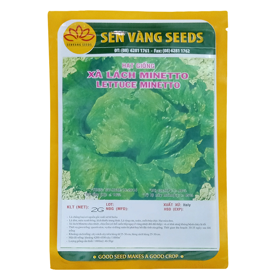 Bộ 5 Túi 2Gr Hạt Giống Xà Lách Mineto (Lactuca Sativa)