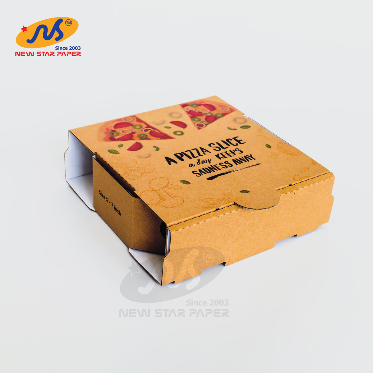 Hộp carton đựng bánh Pizza 17x17x5