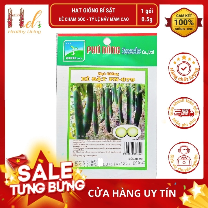 Hạt Giống Bí Sặt Cao Sản Năng Suất Dễ Trồng (0.5gr) - Trồng Rau Xanh Rau Sạch Bằng Đất Sạch, Mùn Dừa và Phân Hữu Cơ - Phú Nông